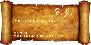 Herlicska Jerne névjegykártya